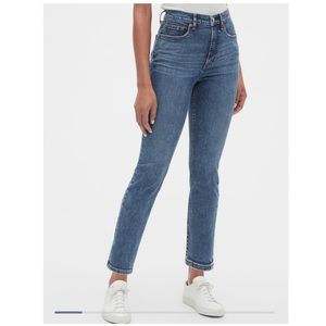 Gap High Rise Waisted Jeans Slim Straight Ankle 30